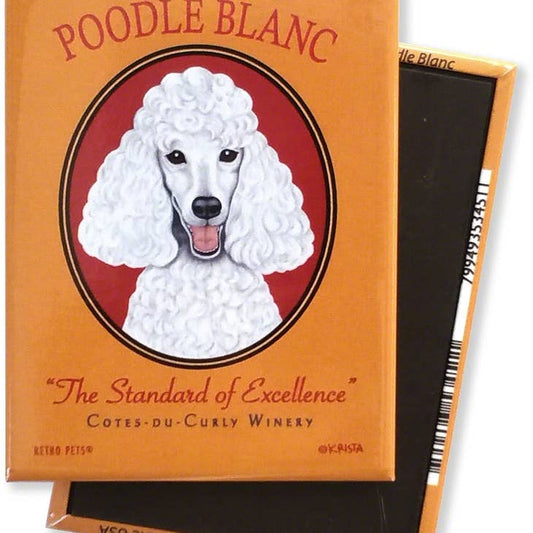 Dog Magnet - Poodle, White "Poodle Blanc"