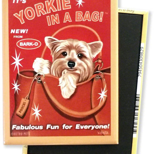 Dog Magnet - Yorkshire Terrier "Yorkie in A Bag"