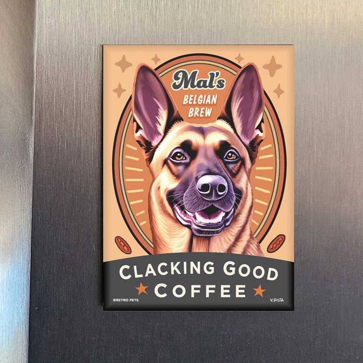 Dog Magnet - Belgian Malinois "mal's Belgian Brew"