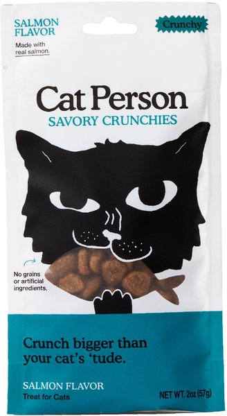 Cat Person Salmon Savory Crunchies Cat Treats, 2oz