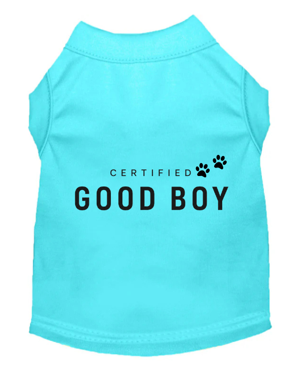 Certified Good Boy Dog Tee - Aqua