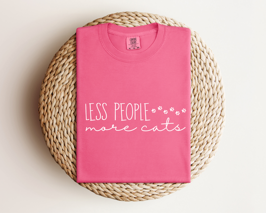 Less People More Cats T-Shirt, Crunchberry