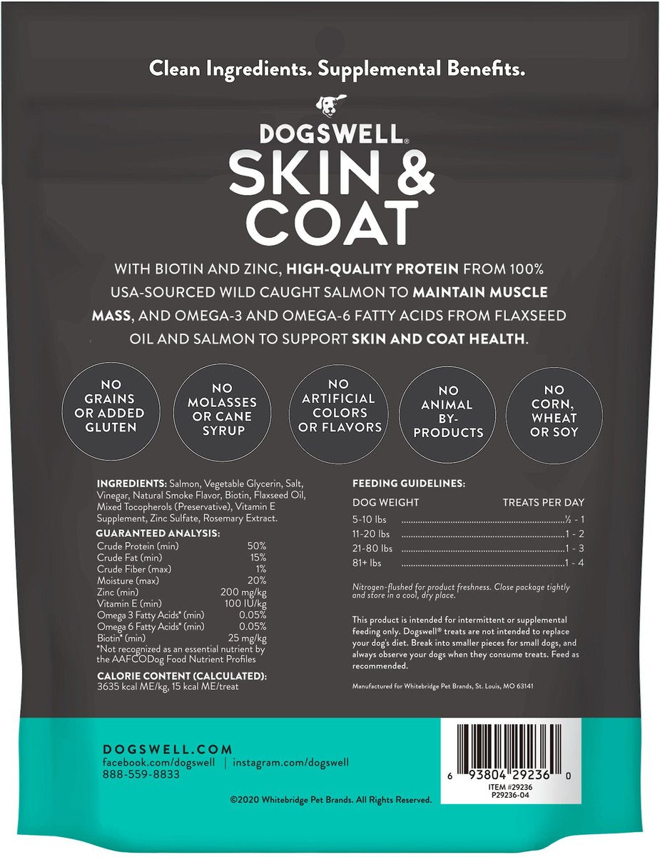 Dogswell Skin & Coat Mini Jerky, Salmon 4oz