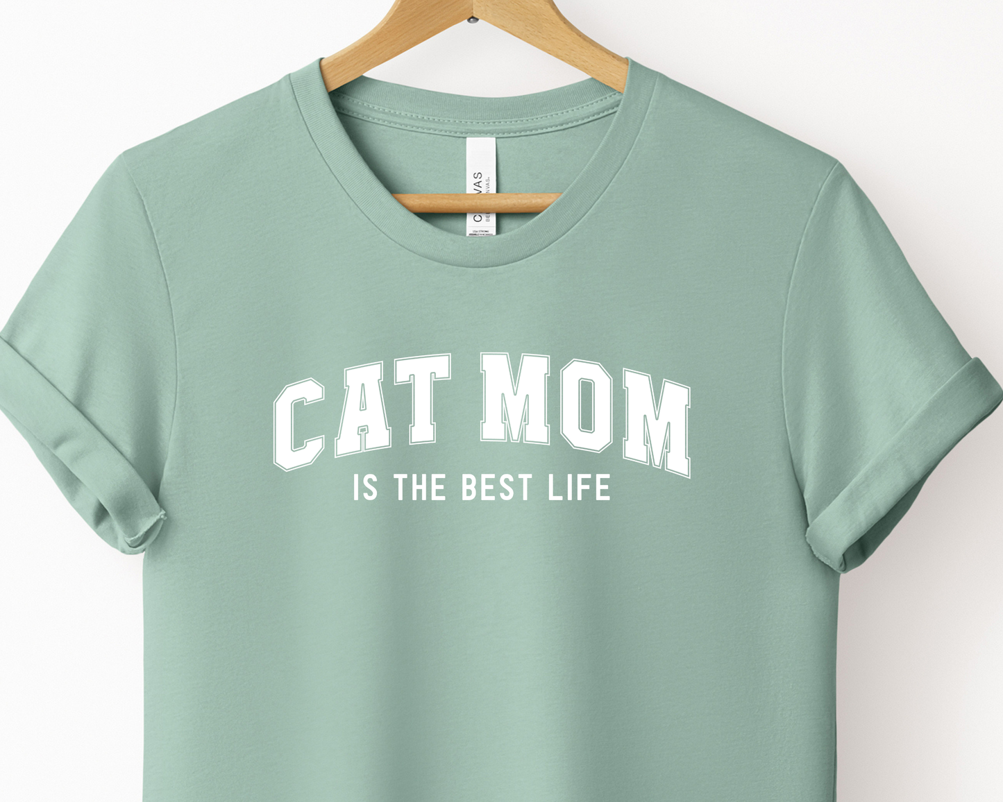 CAT MOM is the best life Tee | Dusty Blue