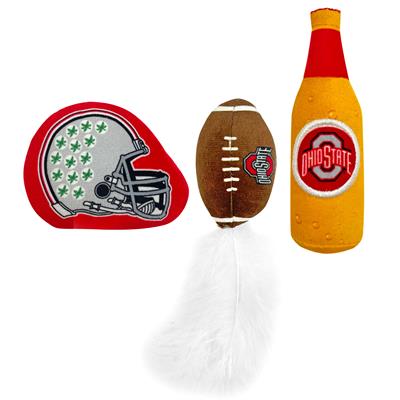 NCAA Ohio State Buckeyes 3 pc Cat Nip Toy Set