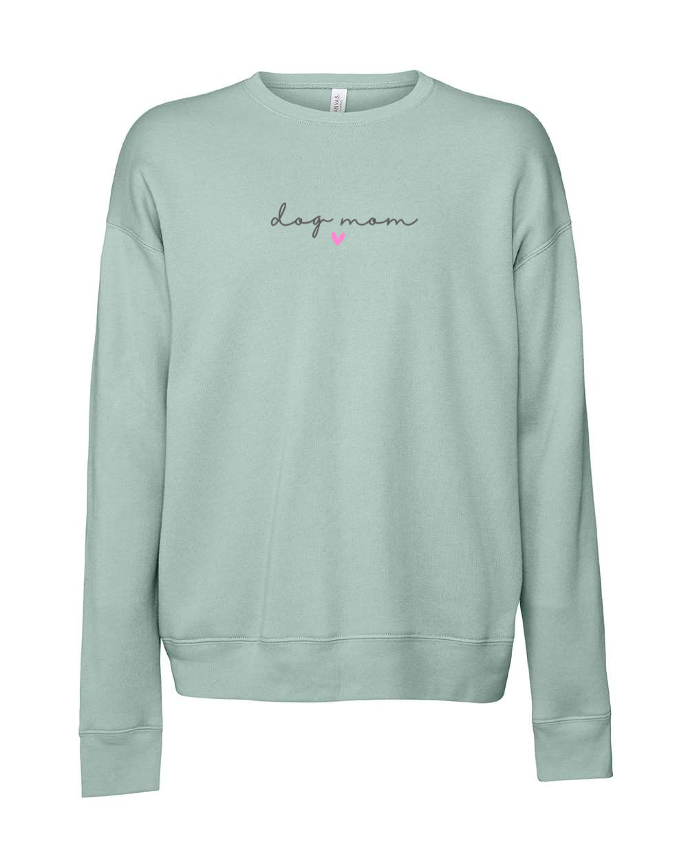 Dog Mom (Heart) Soft Sweatshirt, Dusty Blue