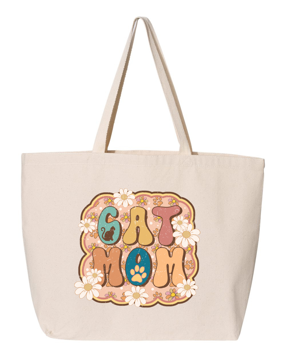 Canvas Tote Jumbo - Cat Mom