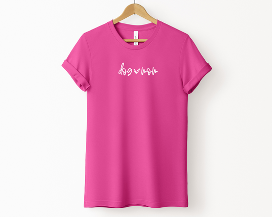 Dog (Heart) Mom Printed T-shirt, Berry