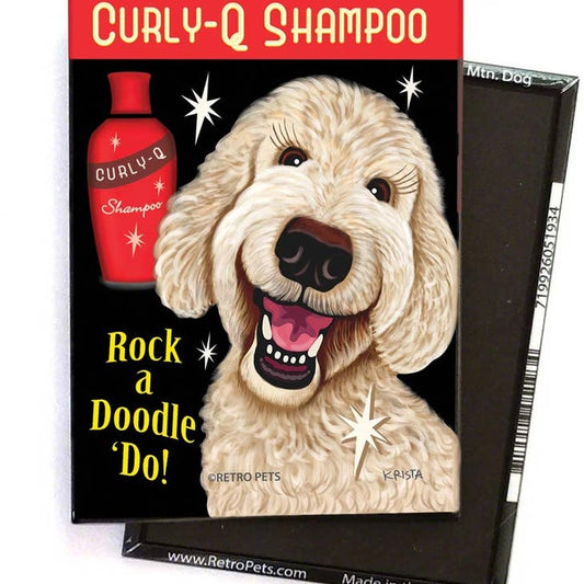 Dog Magnet - Labradoodle, Cream "Curly-Q Shampoo"