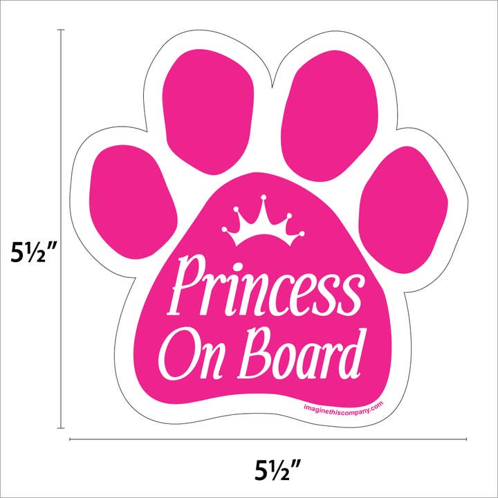 Car Magnet - Princess On Board Pink