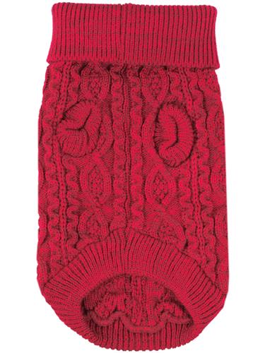 Cable Knit Sweater, Red