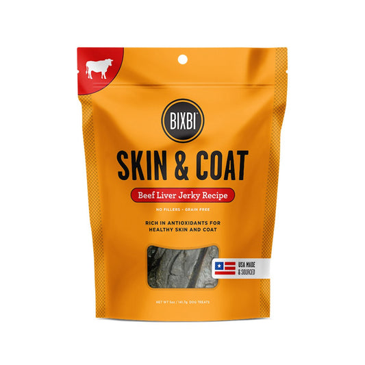 Bixbi Skin & Coat Jerky Treats - Beef Liver 5oz