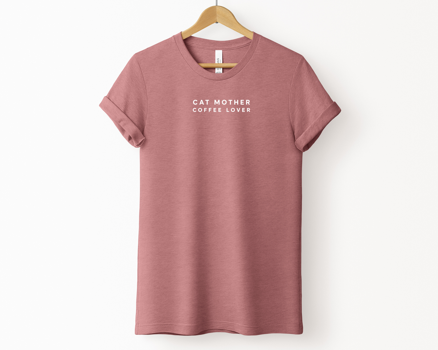 Cat Mother Coffee Lover Tee | Heather Mauve