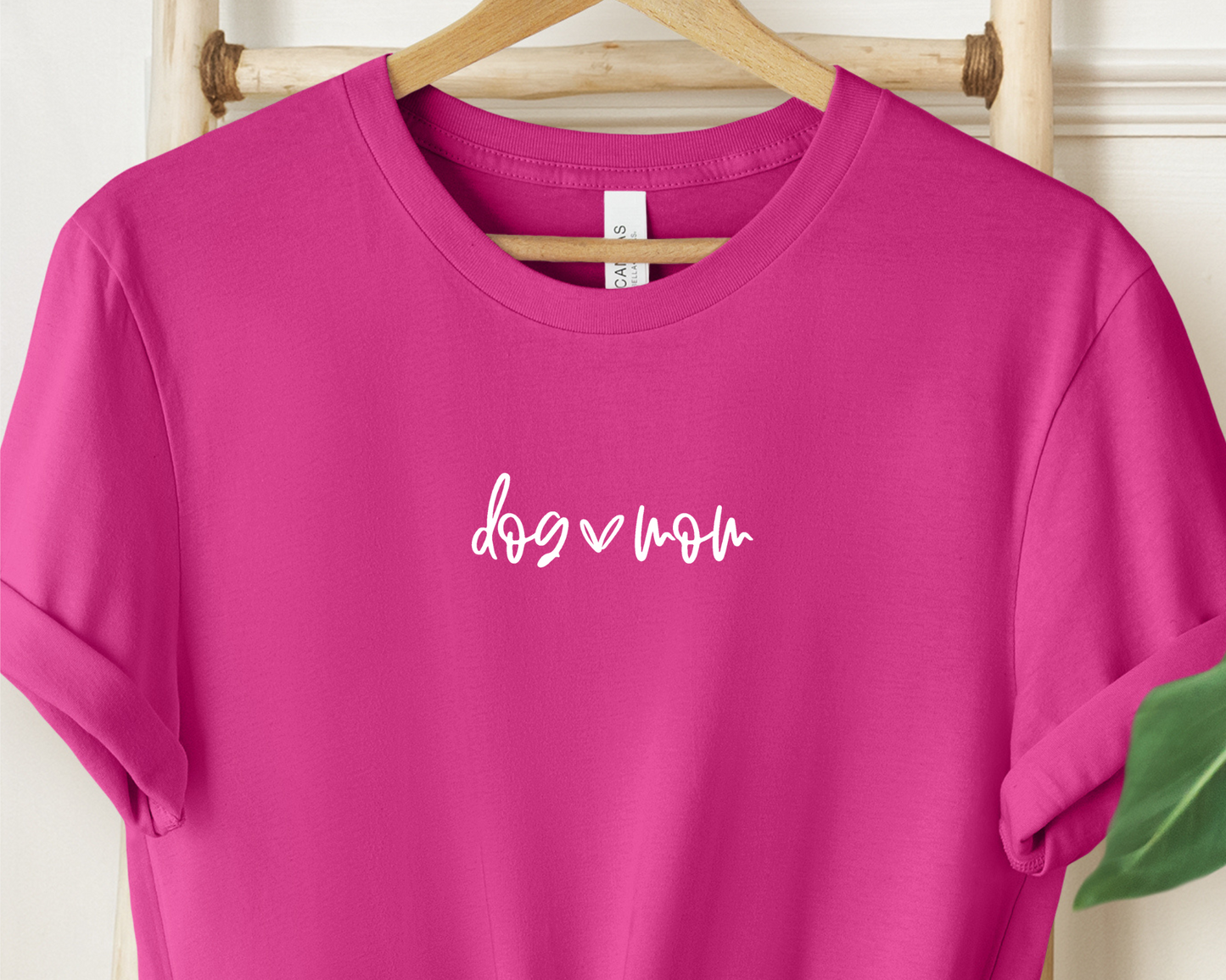 Dog (Heart) Mom Printed Tee, Berry