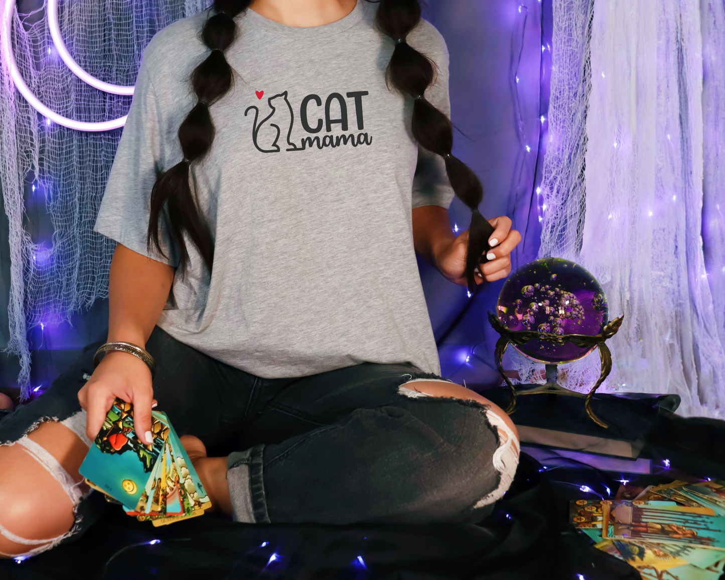 Cat Mama T-shirt – Athletic Heather
