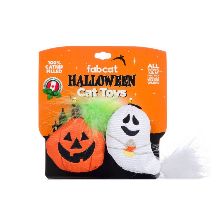 Halloween Pumpkin/Ghost 2-Pack Cat Toy
