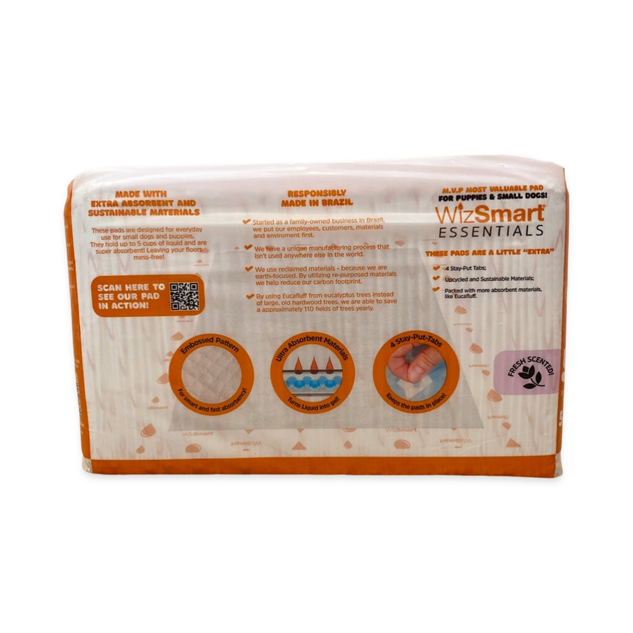 Wizsmart Essentials Dog Pads - Large 50 Ct (Scented Baby Powder)