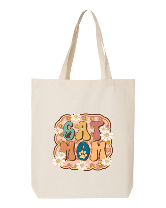 Canvas Cotton Tote - Cat Mom