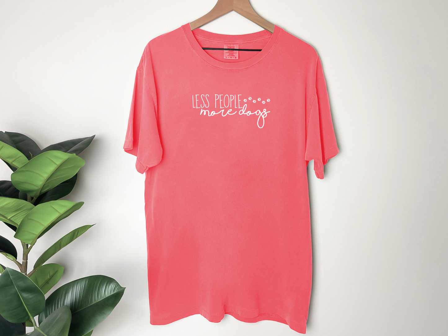 Less People More Dogs Printed T-shirt
