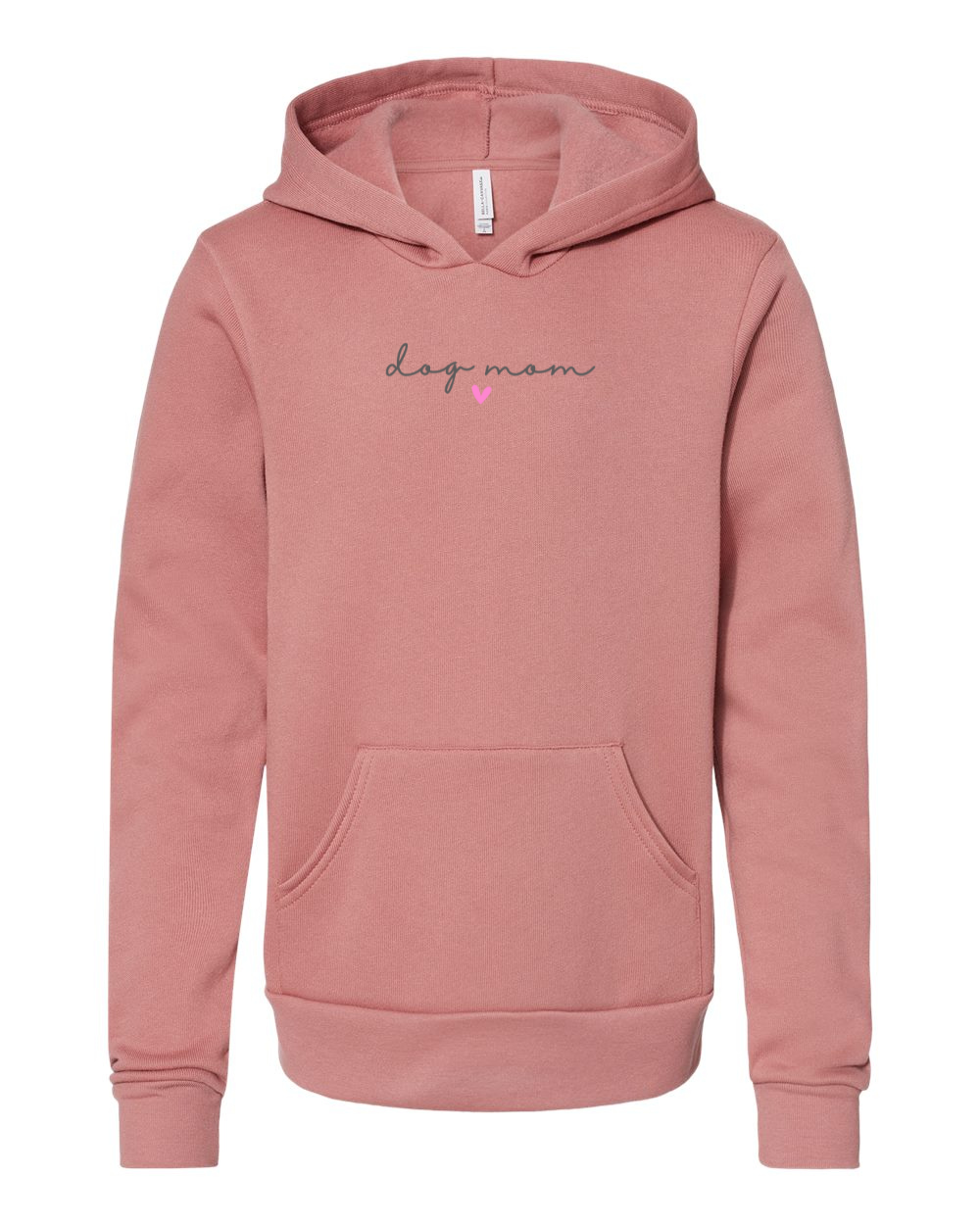 Dog Mom (Heart) Hoodie, Mauve