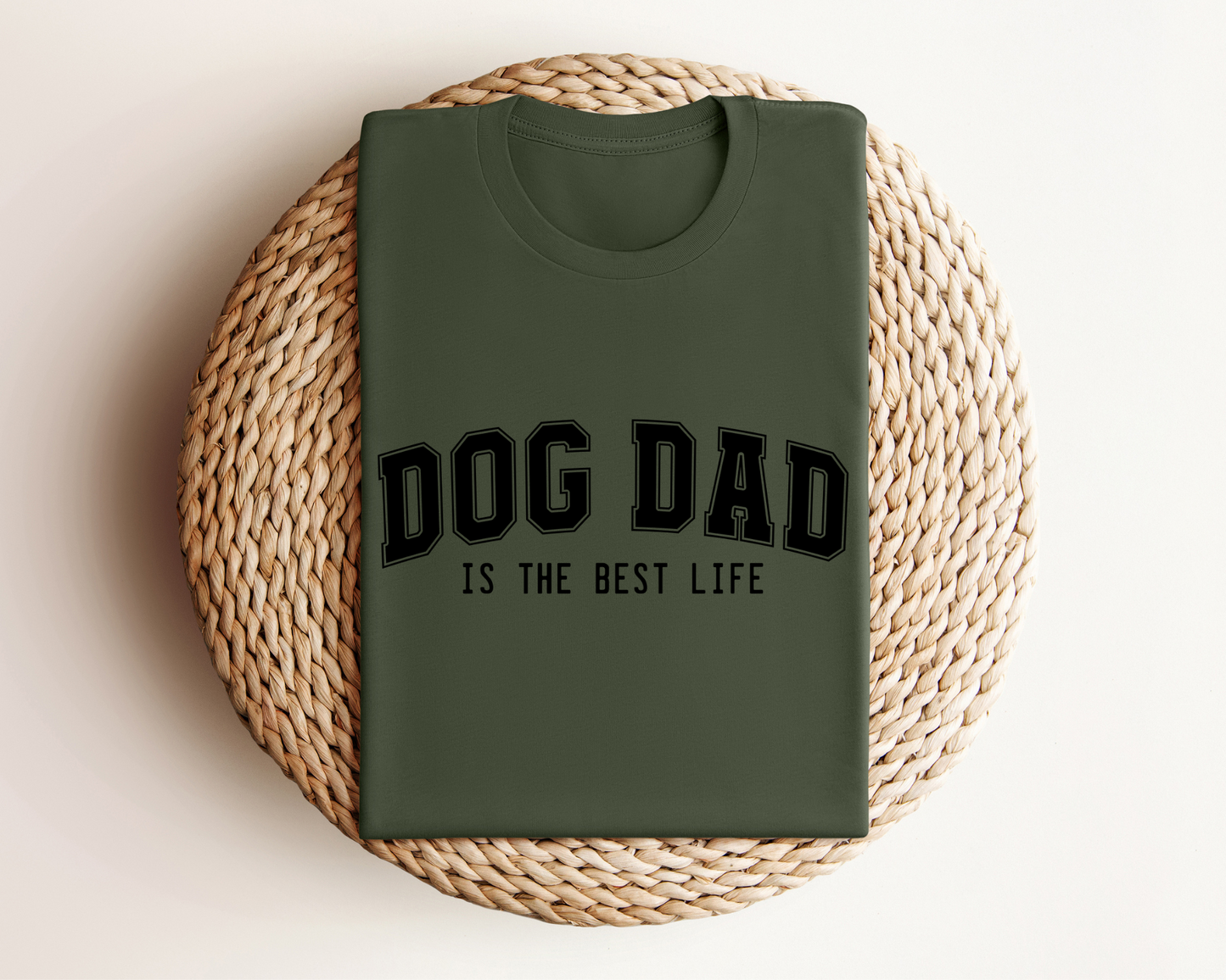 Dog Dad Crewneck T-shirt, Military Green *
