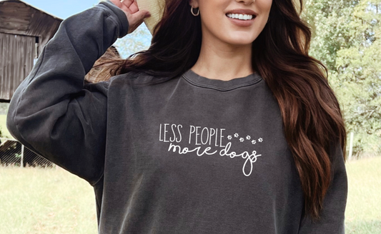 Less People, More Dogs Sweatshirt, Pepper