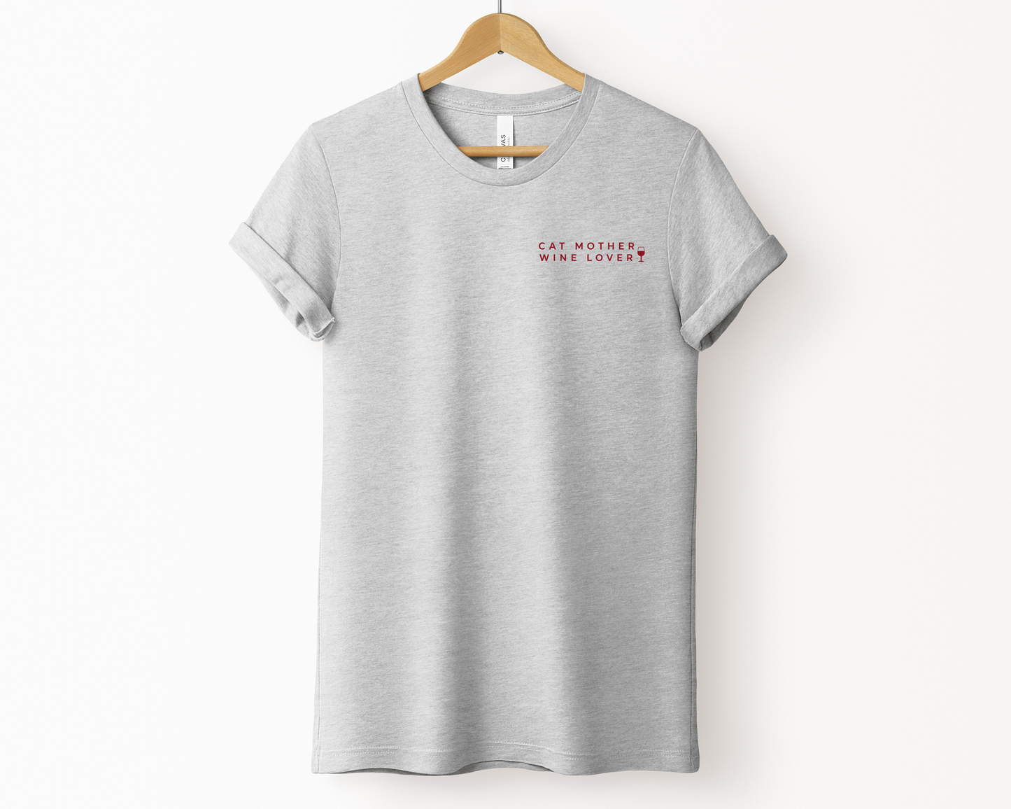 Cat Mother Wine Lover Tee | Athletic Heather