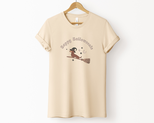 Happy Halloweenie Crewneck T-shirt, Soft Cream