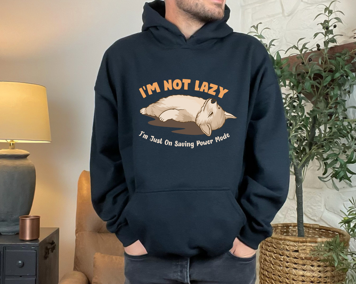 I'm Not Lazy Unisex Hoodie, Black