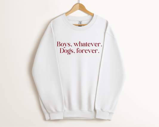 Boys Whatever Dogs Forever Sweatshirt, White