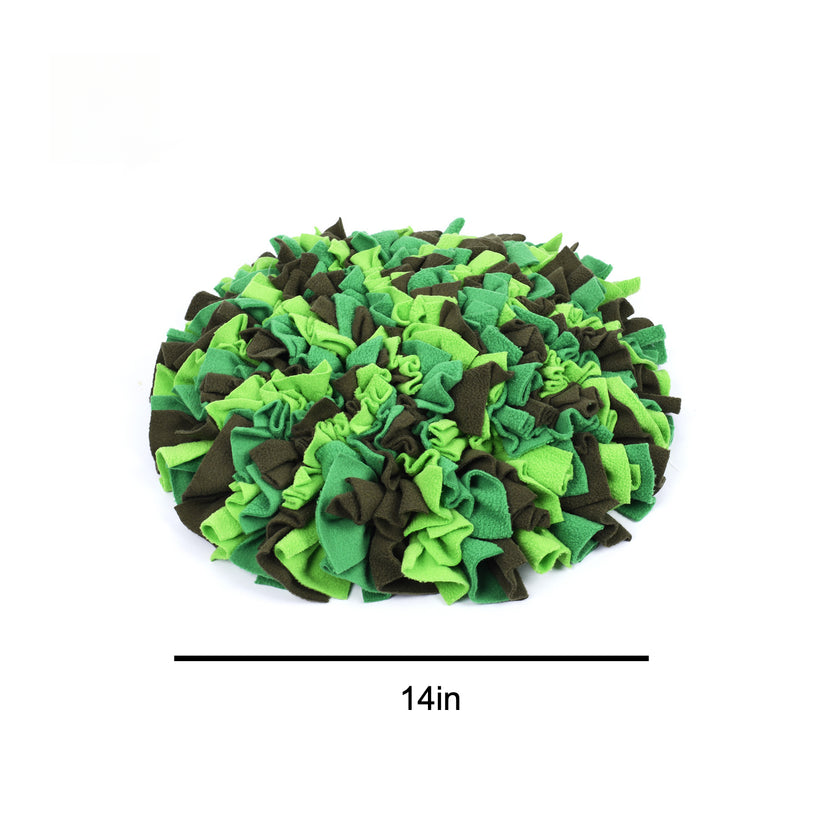 Dog Snuffle Mat - Round Pet Snuffle Mat, Green