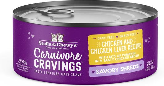 Stella&Chewy's Cat Food - Carnivore Cravings Shreds Chicken & Chicken Liver Recipe