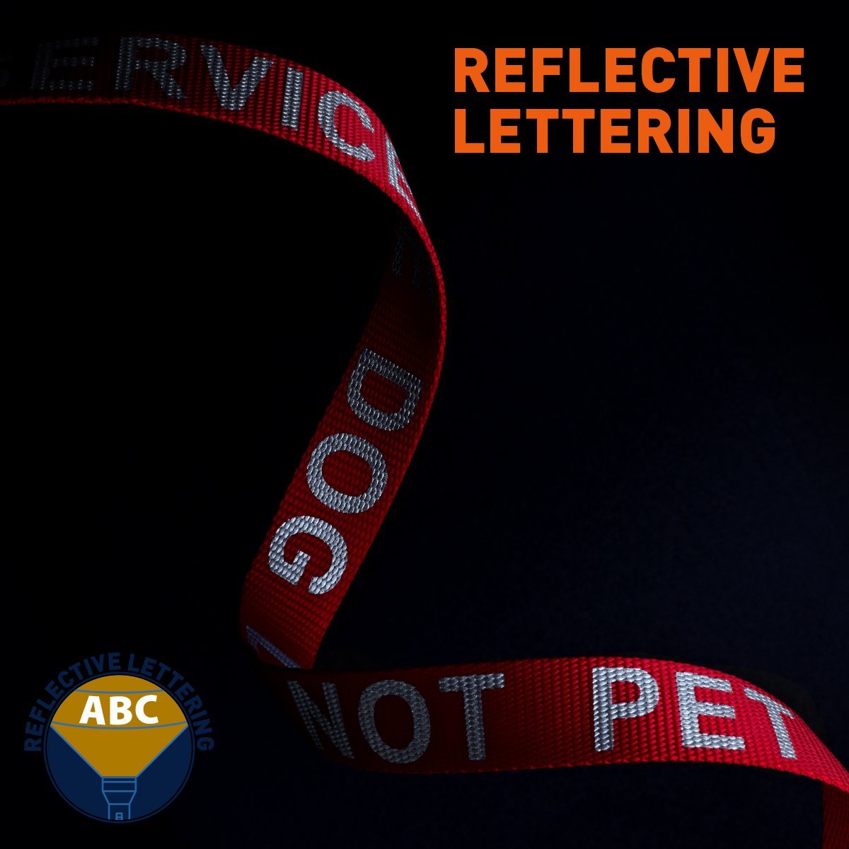 Reflective Red Nylon Leash - EMOTIONAL SUPPORT ANIMAL