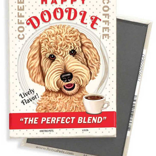 Dog Magnet - Goldendoodle "Happy Doodle Coffee"