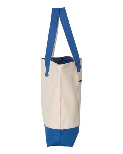 Canvas Zippered Tote - Dog Mom, Blue