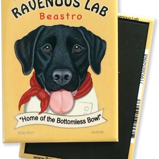 Dog Magnet - Labrador, Black "Ravenous Lab"