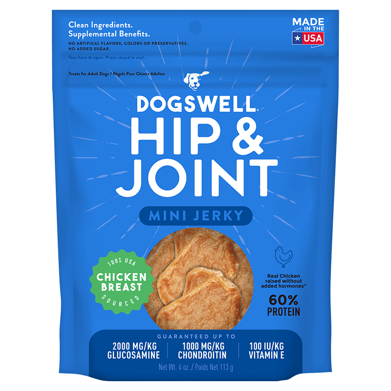 Dogswell Hip & Joint Mini Jerky Treats, Chicken Breast 4oz