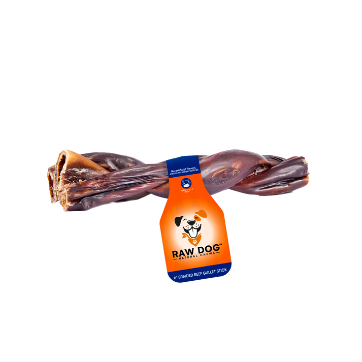Raw Dog 6″ Braided Beef Gullet Stick
