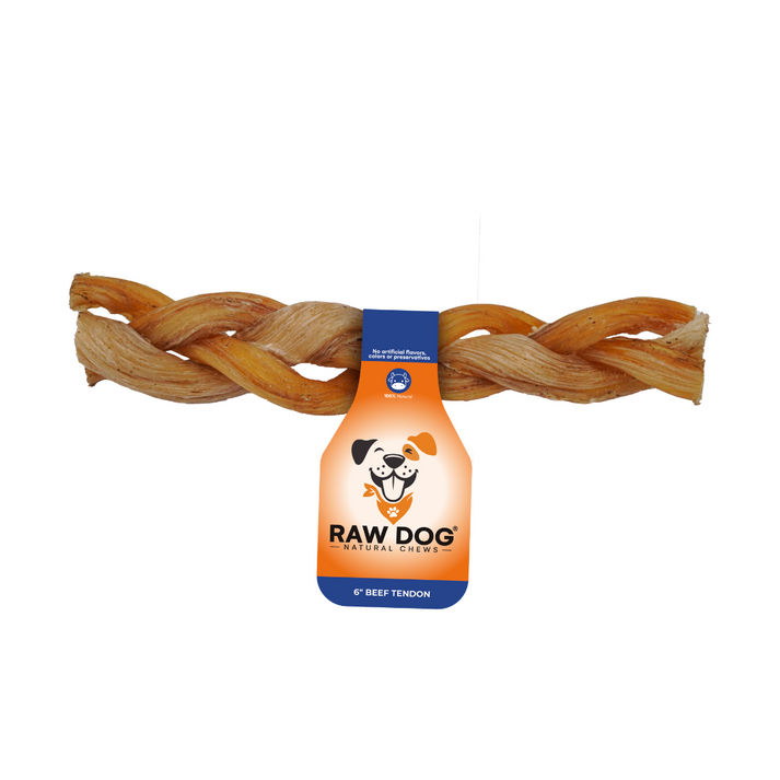 Raw Dog 6″ Braided Beef Tendon