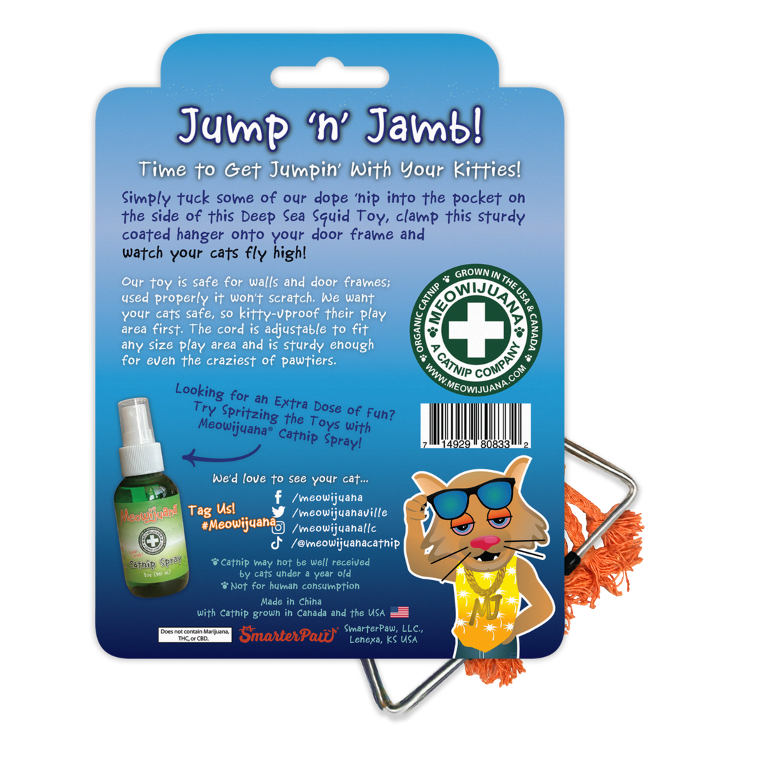 Jump 'n' Jamb - Deep Sea Squid - Refillable Catnip Swinging Toy