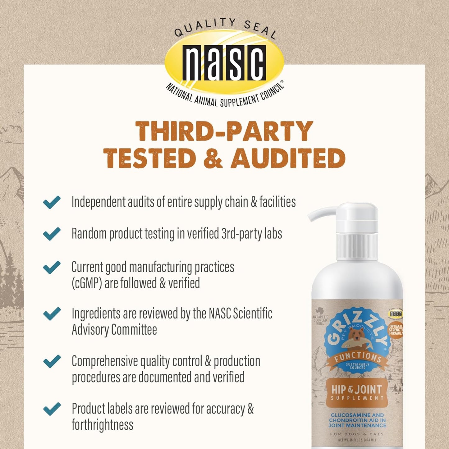 Grizzly Joint Aid Liquid Hip & Joint Dog Supplement