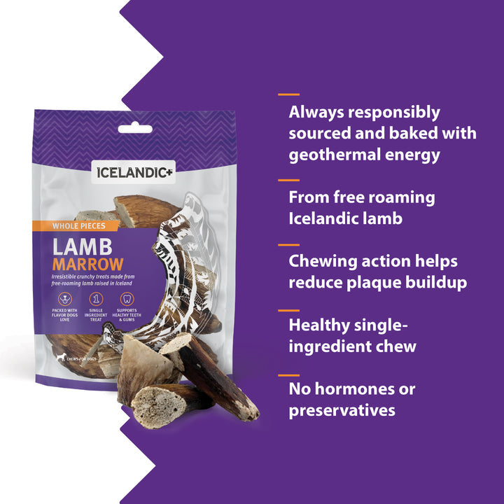 Icelandic+ Lamb Marrow Whole Pieces Dog Treats