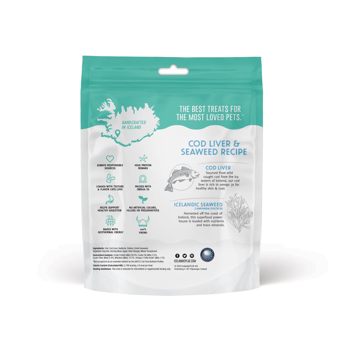 Icelandic+ Soft Chew Nibblets Cod Liver & Seaweed Cat Treats 2.25oz