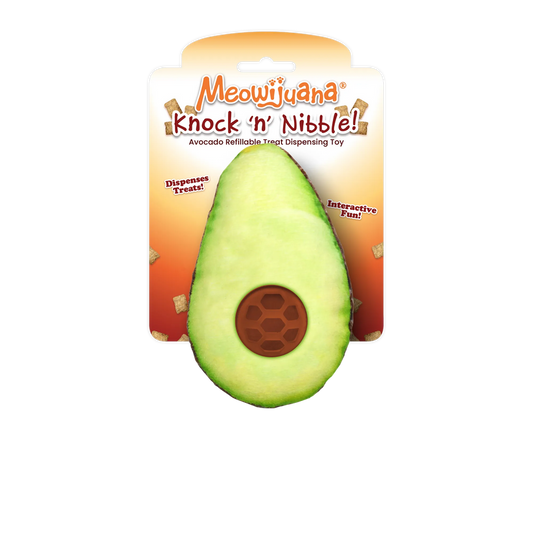 Knock 'n' Nibble Avocado Refillable Treat Dispensing Cat Toy