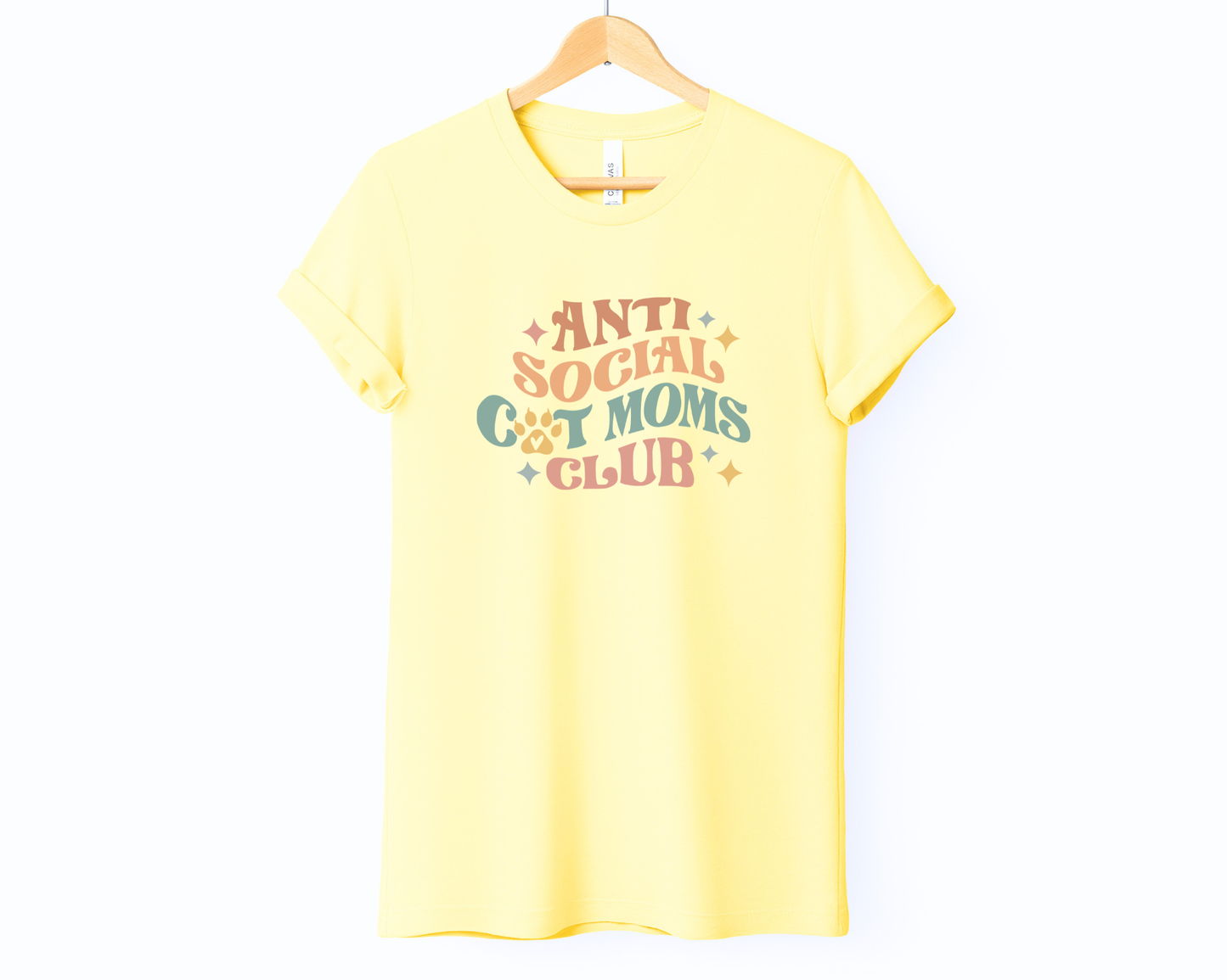 Anti Social Cat Moms Club Tee | Heather French Vanilla