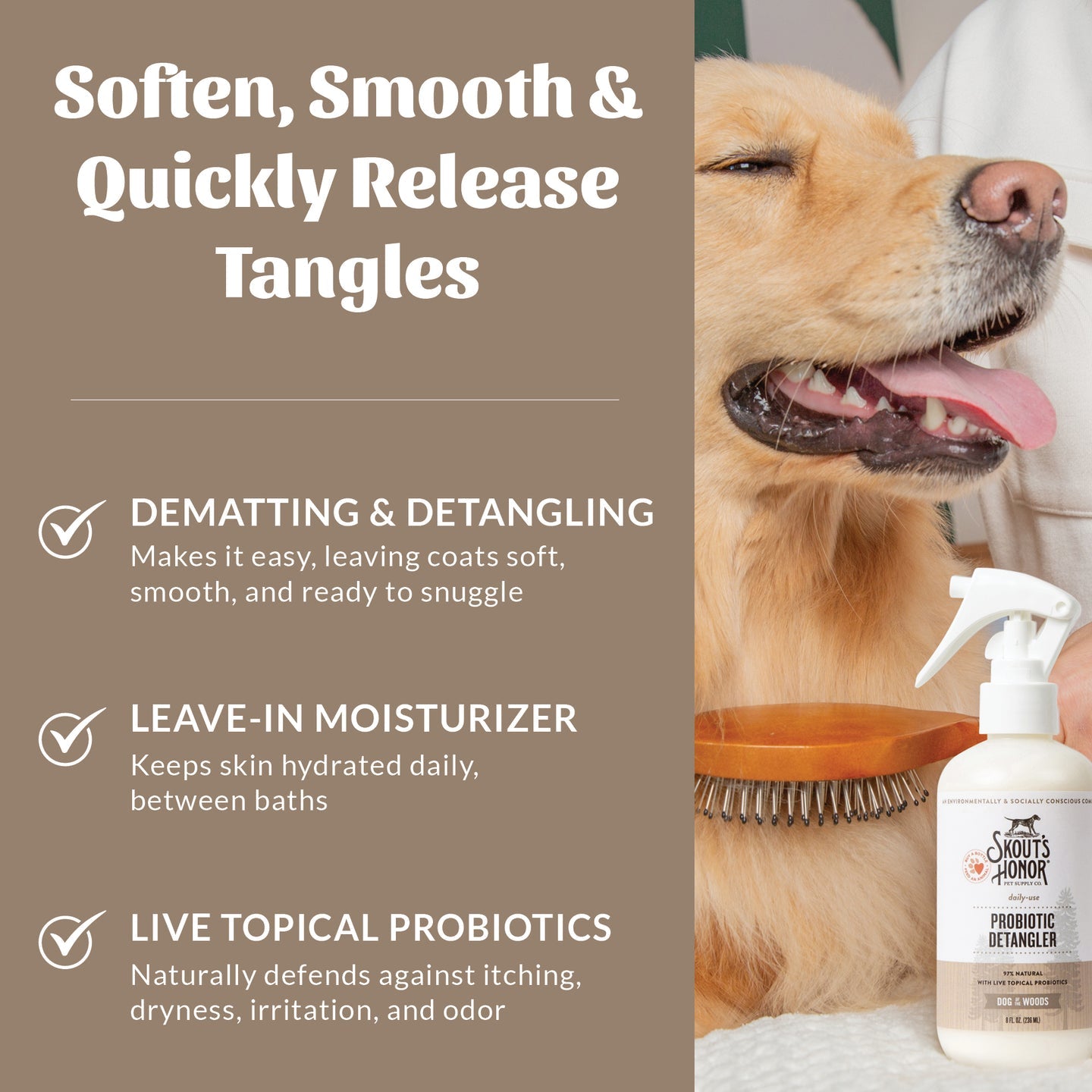 Skout's Honor Probiotic Detangler - Dog of the Woods (Sandalwood & Vanilla) 8oz