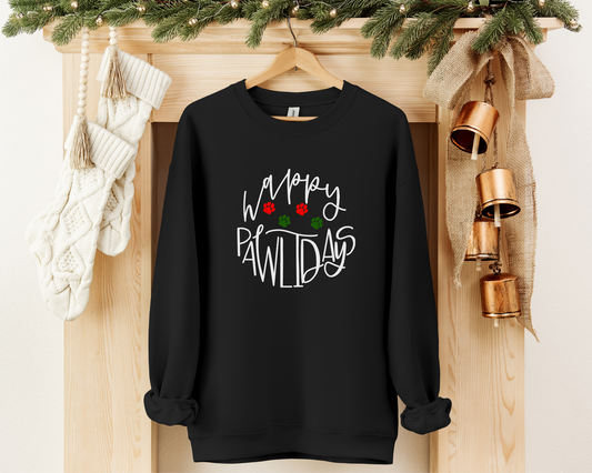 Happy Pawlidays Sweatshirt, Black