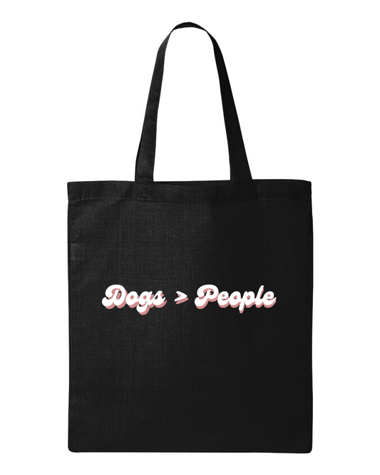 Dogs > People Cotton Tote, Black