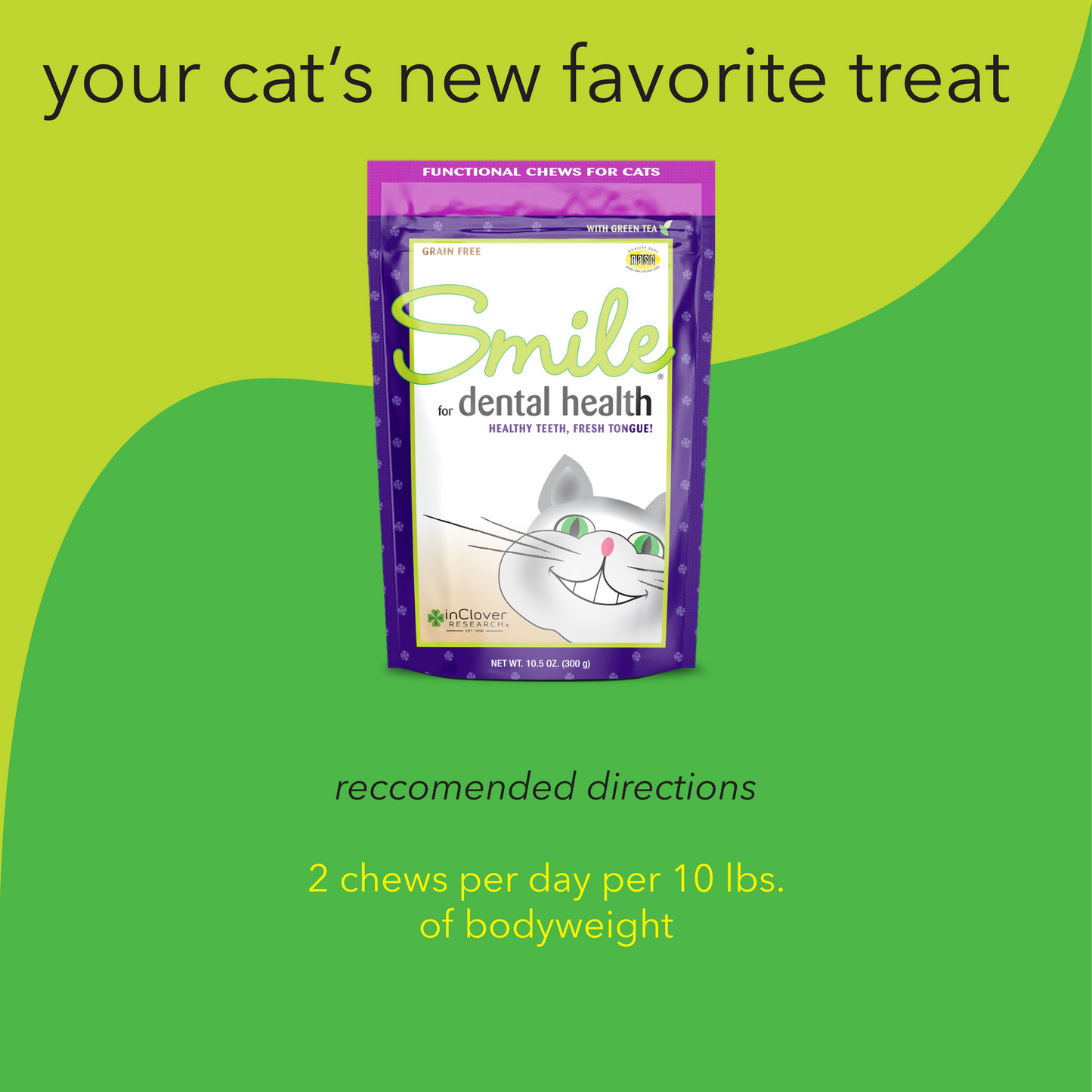 InClover Smile | Dental Support Supplement Soft Chew for Cats