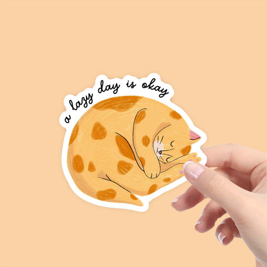 Cat Sticker - A Lazy Day Is Okay
